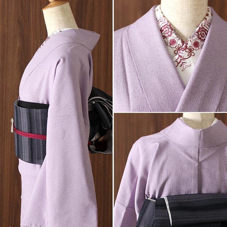 洗える着物 江戸小紋 街着屋 袷 鳳凰唐草 紅藤色 M L サイズ 日本製 色