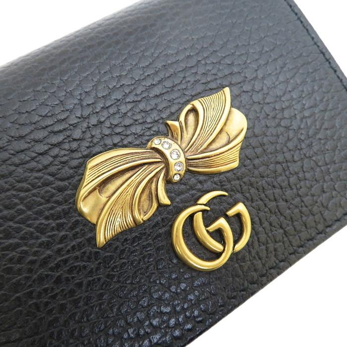 GUCCI（グッチ） GGマーモント 524289 リボン 二つ折り財布/ボウレザー