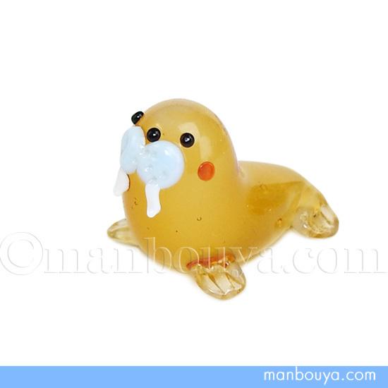 海の動物 ミニチュア ガラス細工 水族館グッズ フォーカート セイウチ