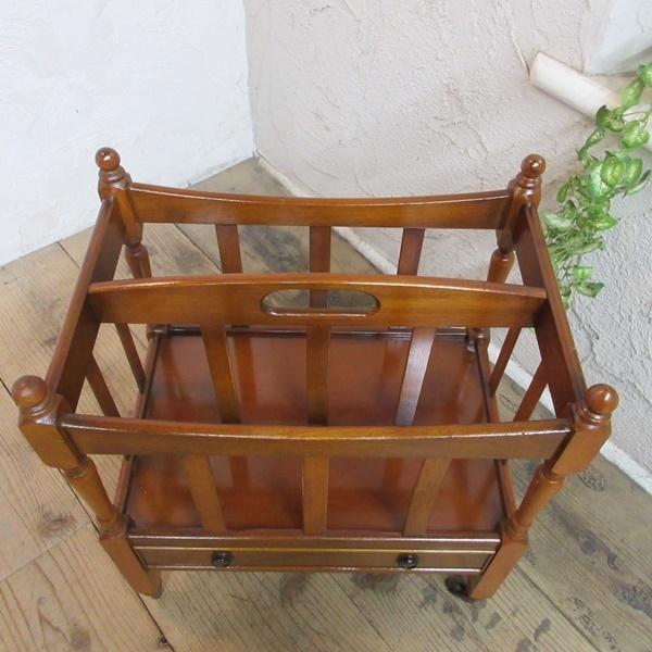 イギリス アンティーク 家具 マガジンラック カンタベリー 収納 6654c