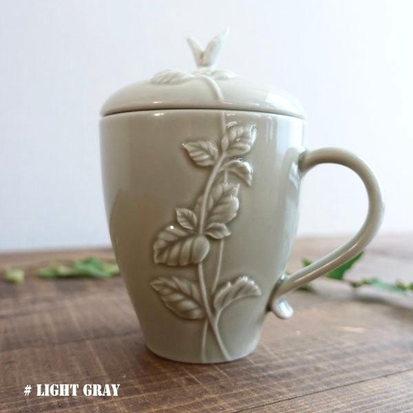 蓋付き マグカップ 日本製 おしゃれ 大きい 瀬戸焼 ミント柄 コップ