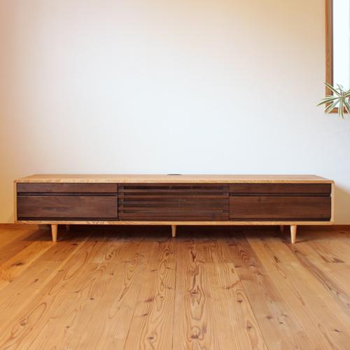 テレビボード おしゃれ 200cm 無垢 ウォールナット タモ 収納 ハイ
