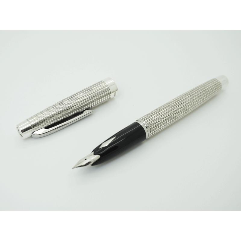 レザーケース・インク付き プラチナ Ptペン先 万年筆 シルバー silver