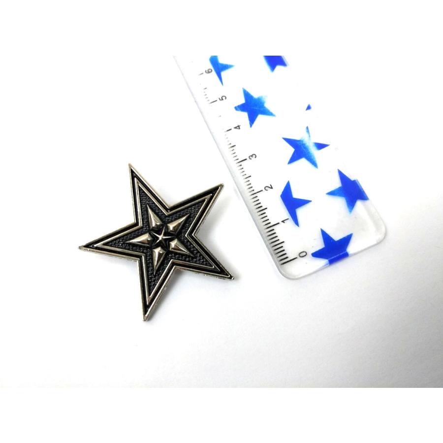 星型 スター ピンブローチ ラペルピン シルバー 3.8cmX3.7cm 送料無料