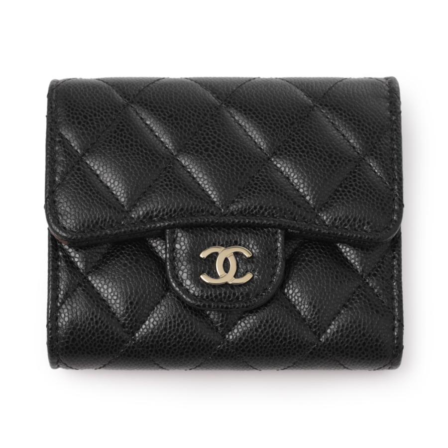 シャネル CHANEL 3つ折り財布 小銭入れ付き MATELASSE ブラック