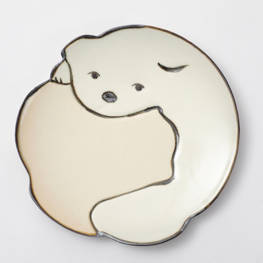 狗児皿 大 約17cm 六兵衛窯 清水焼き 京都 仔犬 神坂雪佳 爆買 : 京都