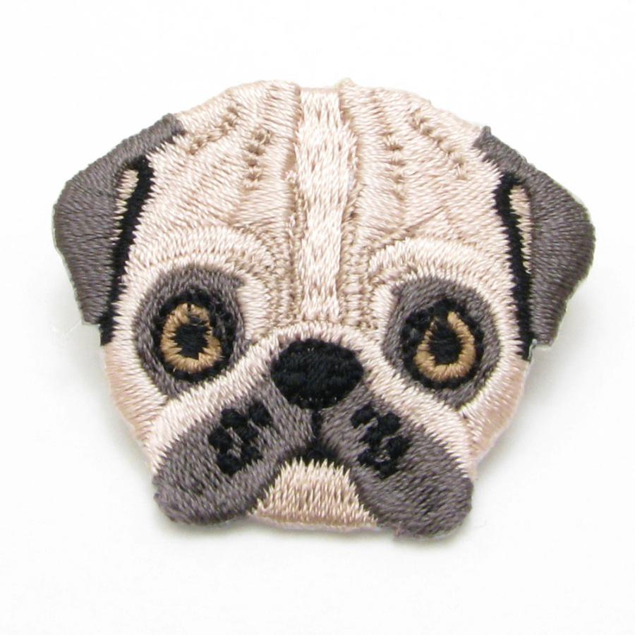 ブローチ 犬 刺繍 ワッペン バッチ KS55024【Animal road】ボストン