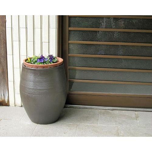 ポイント8倍]信楽焼 大きな 花瓶 黒釉大壷広口 15号 おしゃれ 大壺