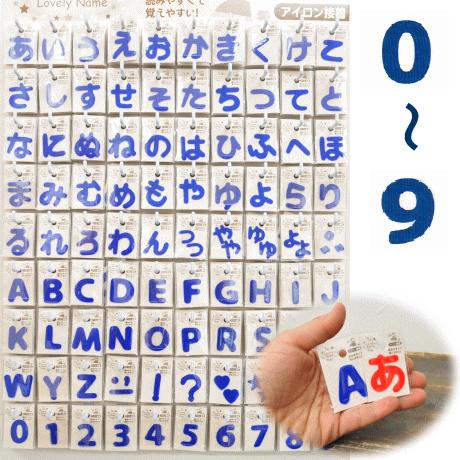 ラブリーネーム 青 お名前ワッペン数字0〜9 □ ハンドメイド 手芸