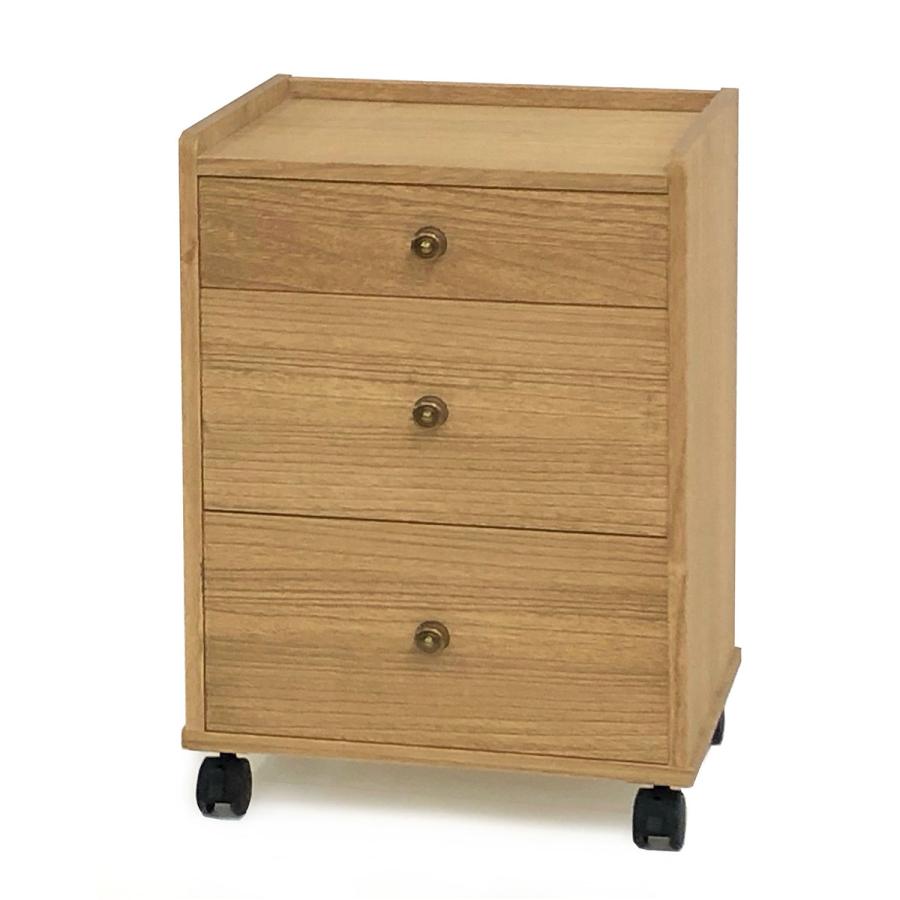 ニトリ（NITORI） キャスター付き総桐3段チェスト(MR 58H NA) : ニトリ