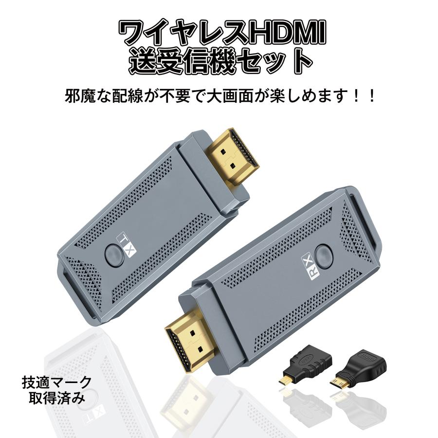 HDMIアダプタ ワイヤレス 無線 送受信機セット 2.4G/5G 4K プラグ
