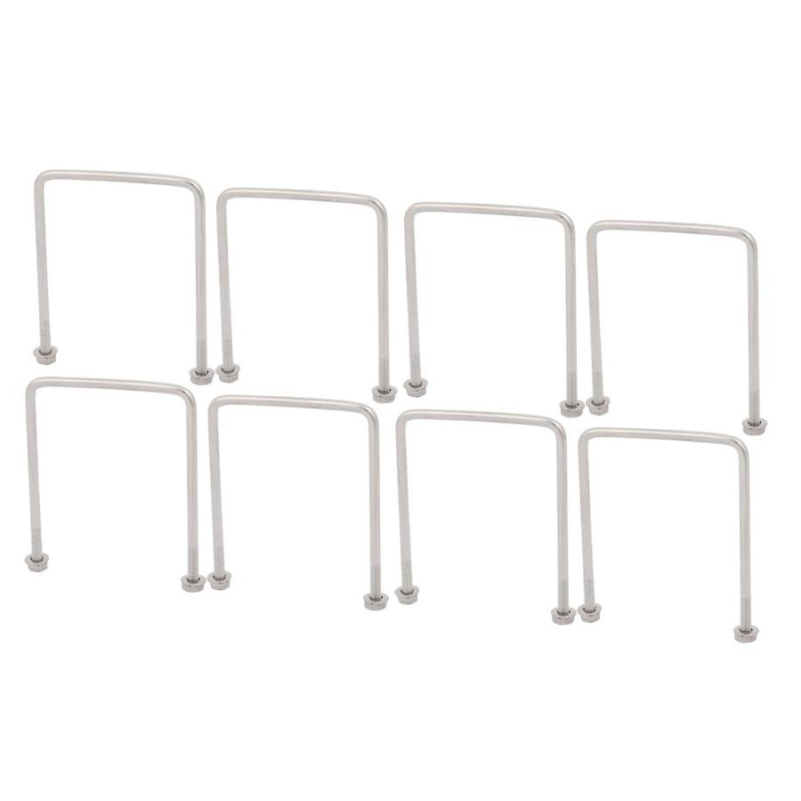 uxcell スクエアUボルト U字金具 六角ナット ワッシャー M4 内幅50mm