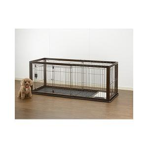 リッチェル 木製スライドペットサークル レギュラー ダークブラウン