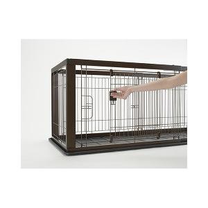 リッチェル 木製スライドペットサークル レギュラー ダークブラウン