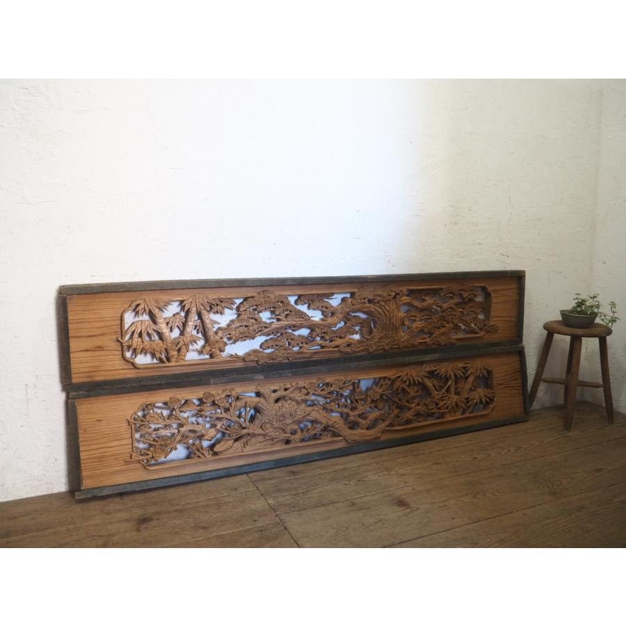 組子細工 木製 欄間 建具 明り取り 古旅館 正面玄関欄間 レトロ 格子窓