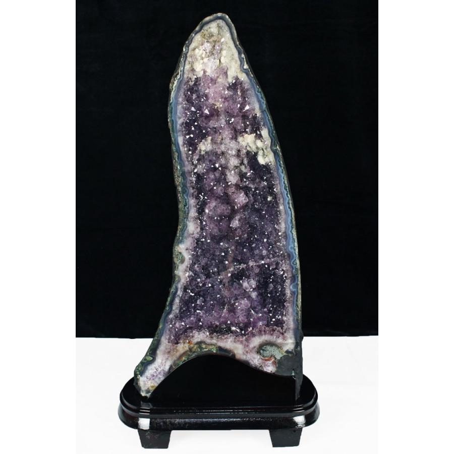17.6Kg アメジストドーム ブラジル産 カルサイト共生 台座付き 同梱