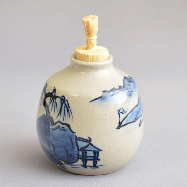 茶箱用茶碗 茶道具 手塚桐鳳 作 茶箱用 古染付山水文茶碗 三点セット