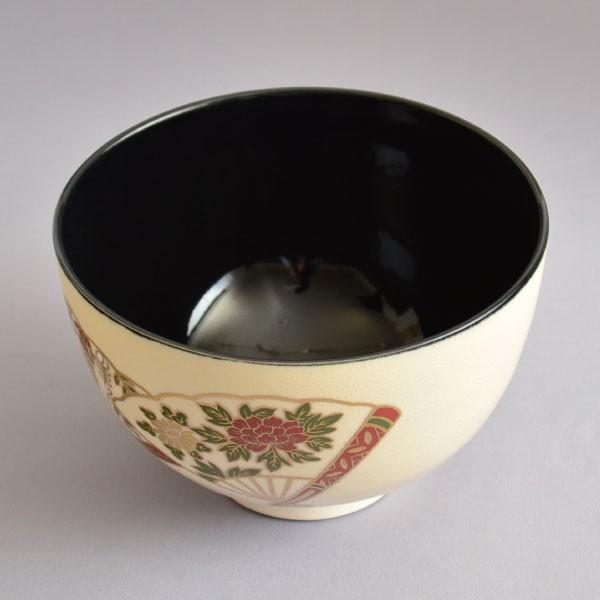 茶碗 茶道具 加藤藤山 作 仁清中黒 扇面茶碗 : 茶道具専門店 (有)菊池