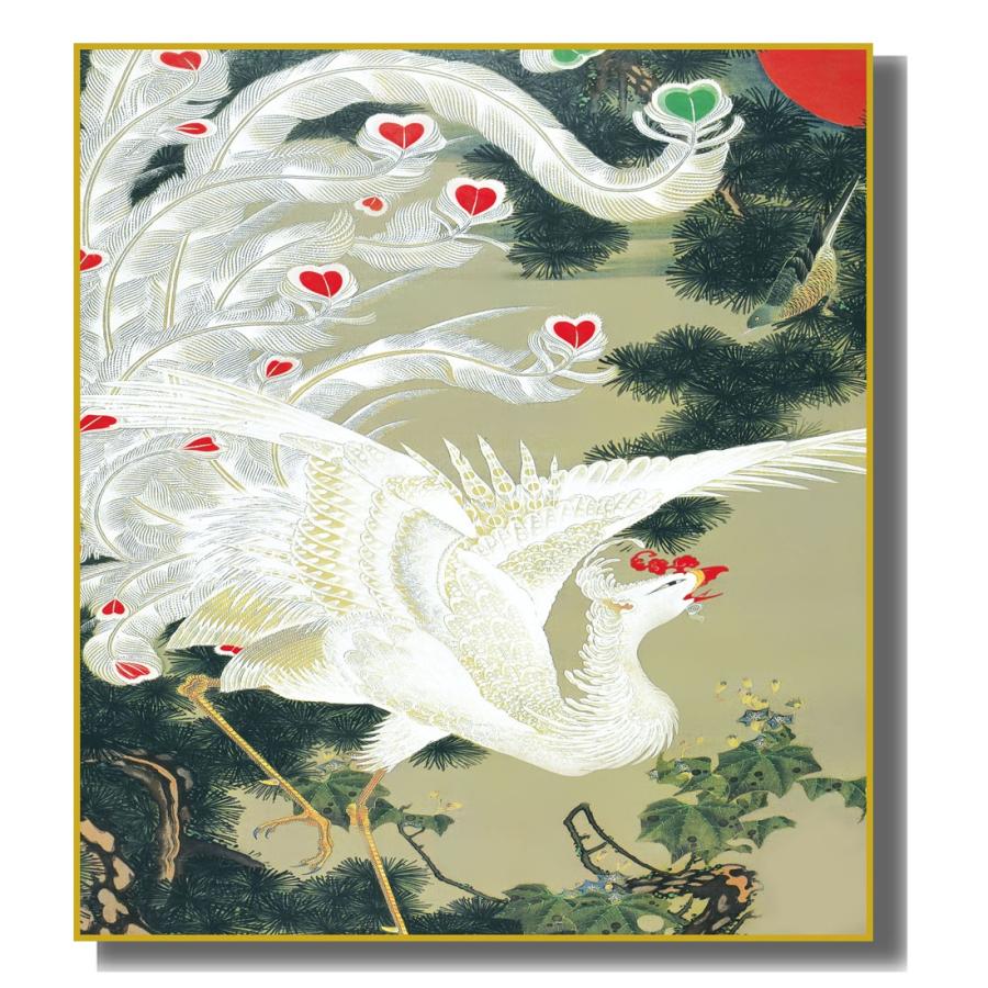 色紙絵 模写複写画 伊藤若冲 老松白鳳図 K10-066 : さくらソレイユ