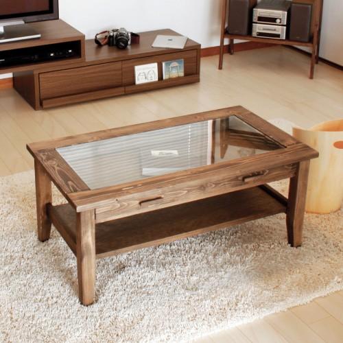 センターテーブル ローテーブル 北欧風 フロアテーブル ガラス Rouen