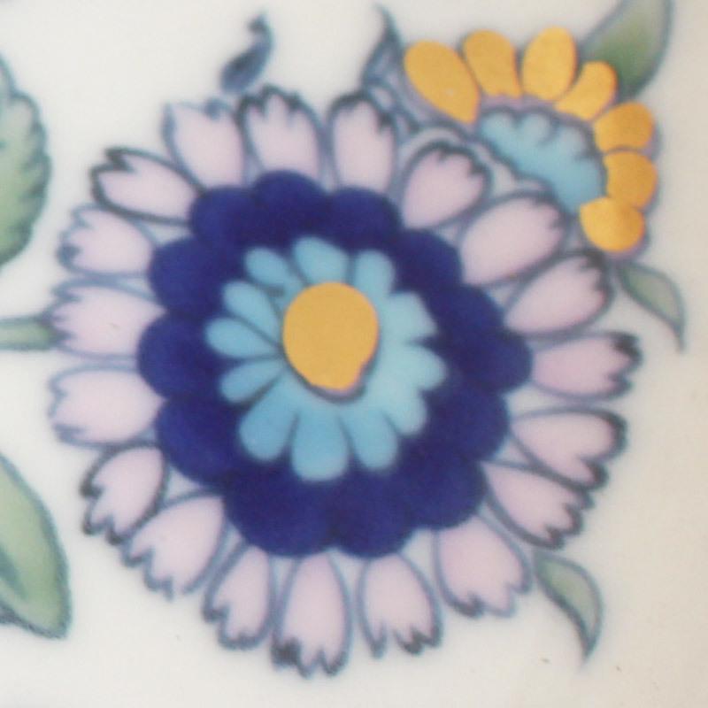 大皿 トルコ IZNIK 飾り皿 青い花柄 高級食器 イズニック陶芸 金彩 上