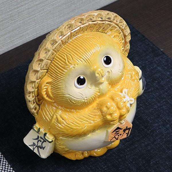 信楽焼 風水狸(黄) たぬき タヌキ 開運 縁起物 可愛い 陶器 商売繁盛