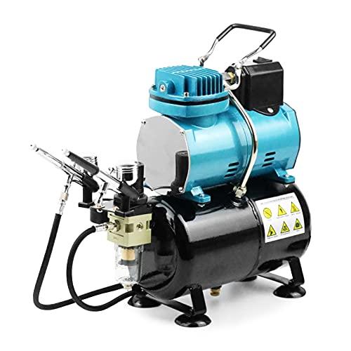 Ausuc エアブラシ コンプレッサー セット 冷却ファン付 オイルレス