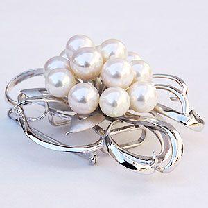 パール ブローチ パールブローチ フォーマル 帯留め 真珠 真珠帯留め