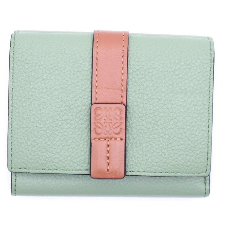 LOEWE（ロエベ） トライフォールド 三つ折り財布 グリーン×ブラウン