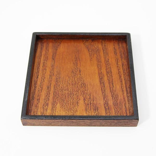木製 茶托 コースター 角皿 漆塗り 12cm 四角 漆器 取り皿 銘々皿 菓子
