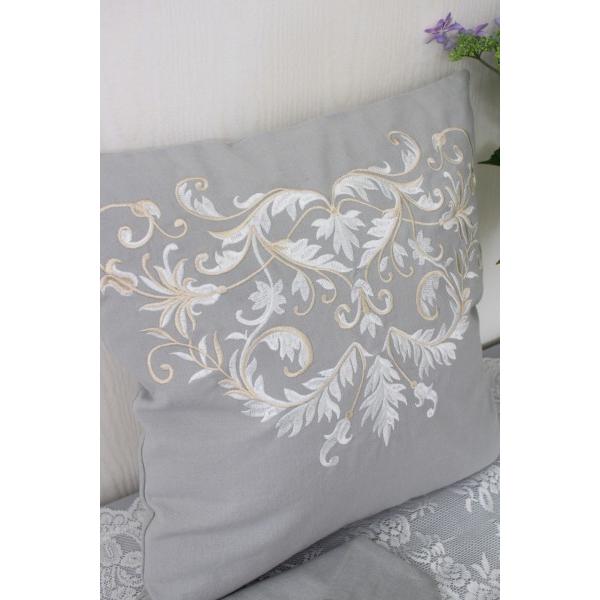 SALE30%OFF) クッションカバー コットン 40cm グレー ベージュ