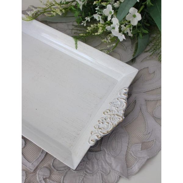 シャビーレクトトレー トレイ ホワイト トレー 白 長方形 プレート