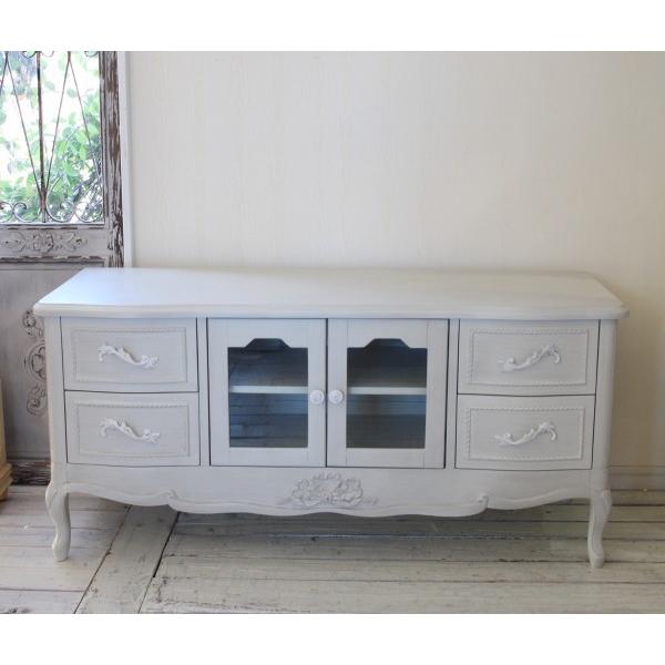 テレビボード テレビ台 120cm 猫脚 洋風 ヨーロピアン 白家具