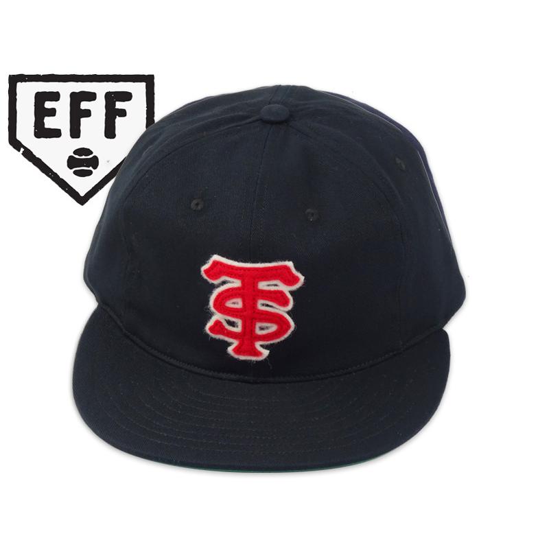 Ebbets Field Flannels ベースボールキャップ 黒赤