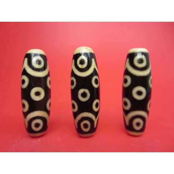 チベット天珠 十五眼天珠 油潤加工 38×12.5mm 馬蹄痕 : 天然石のお店