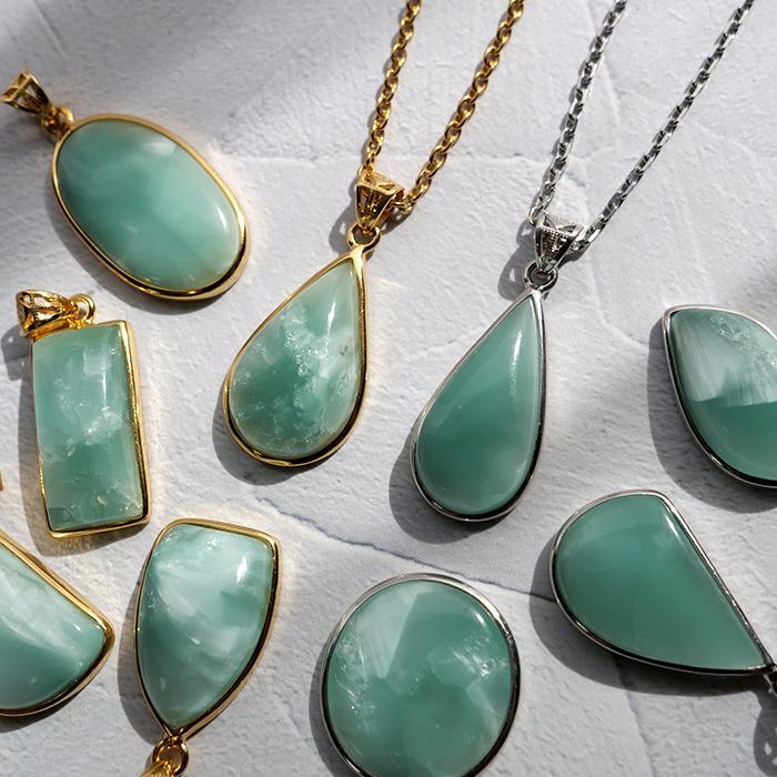 天然石 パワーストーン ペンダントトップ ヘミモルファイト SV925