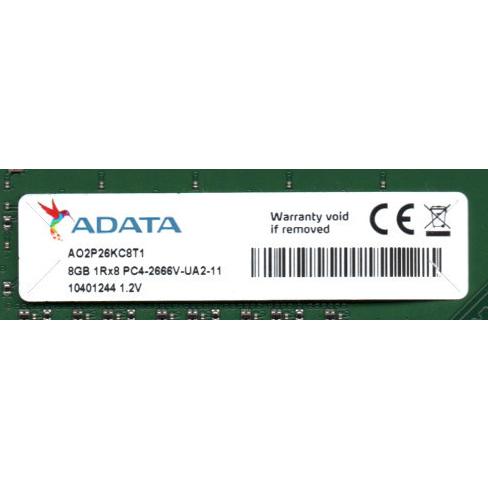 A-DATA ADATA 8GB 1Rx8 PC4-2666V-UA2-11 PC4-21300U (DDR4-2666) DIMM