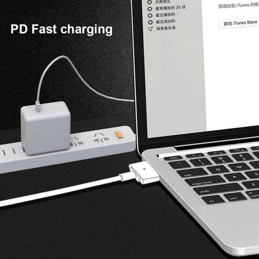 MacBook Air Pro USB C MagSafe2 磁気充電ケーブル 1.7m PD 60W Type