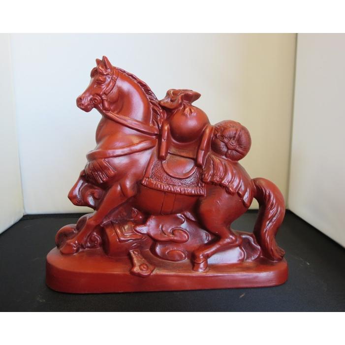 常滑焼【招福干支縁起置物/2026年令和8年 午】宝袋・俵 朱 サイズ：約