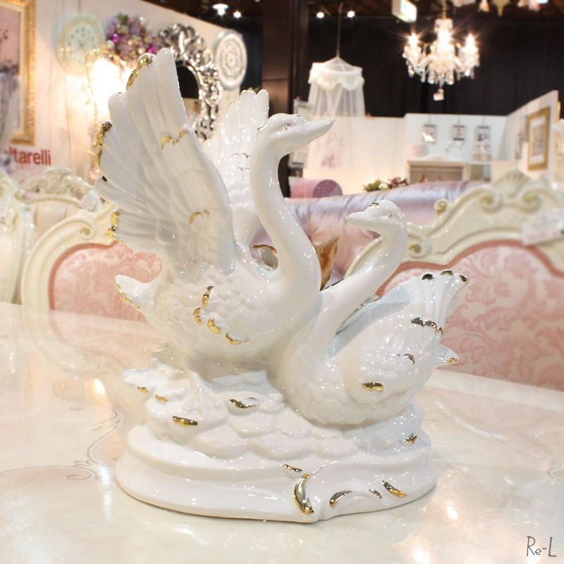 イタリア製/NOVE ITALY TOLIO”80◇陶器製 特大 花台&プランター◇白い