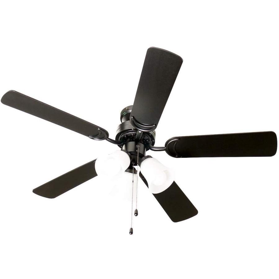 シーリングファンライト 5枚羽根 リバーシブル E26ソケットx3灯 白