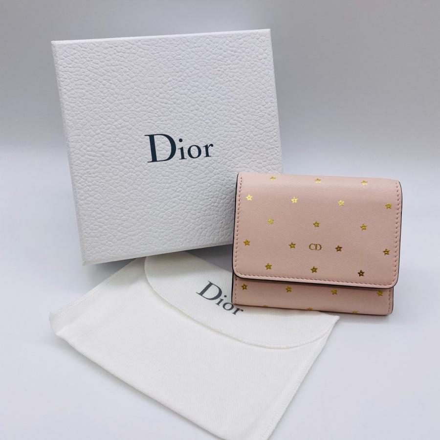 Christian Dior / 3つ折り財布/レザー/PNK/レディース 楽天市場