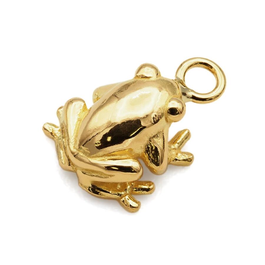 1個売り】 チャームパーツ 18金 イエローゴールド カエル型チャーム
