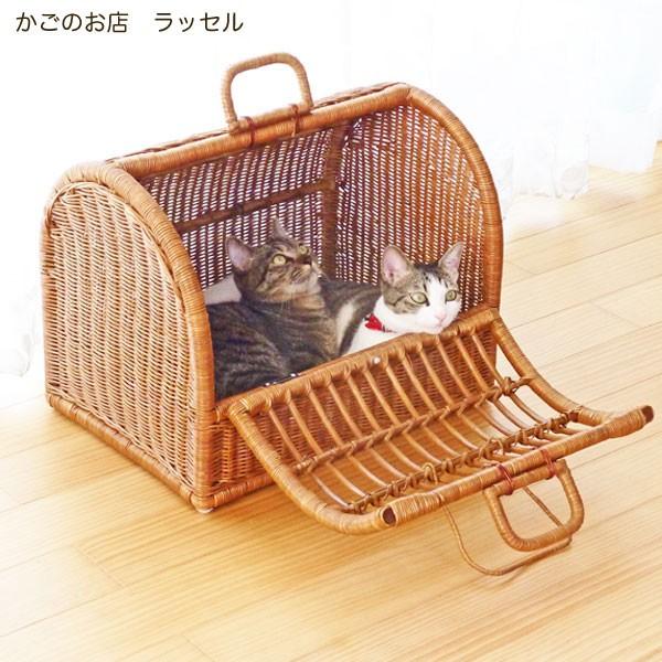 大きなペットキャリー 籐 バスケット 2匹 小型犬・ネコ・猫・ウサギ