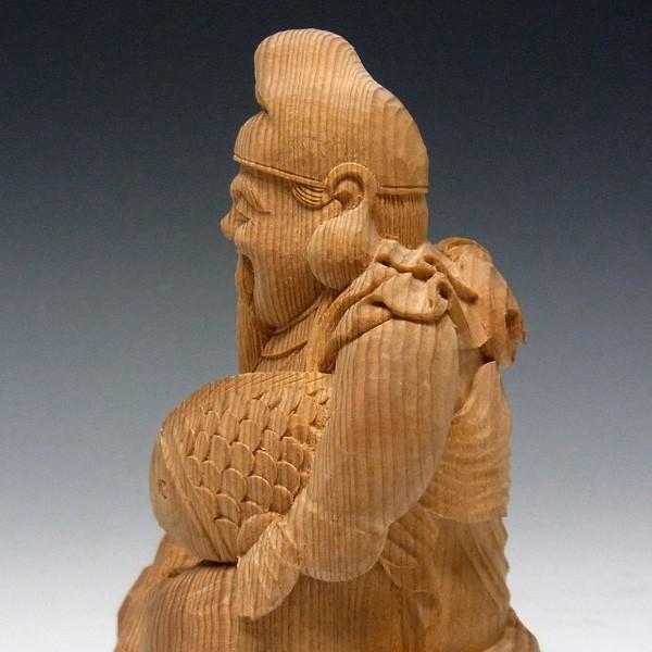 楠 木彫り 恵比寿大黒 置物 高さ16cm : 仏像と縁起物の専門店 龍祥本舗
