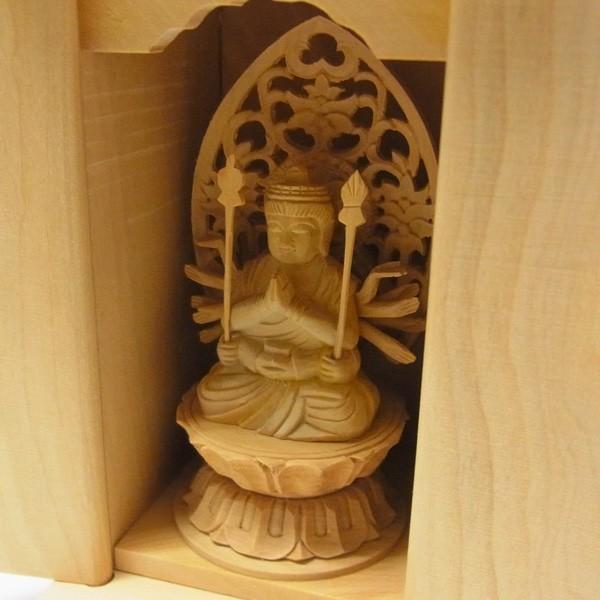千手観音菩薩 坐像 厨子入り仏像 木彫り 極小仏像 : 仏像と縁起物の
