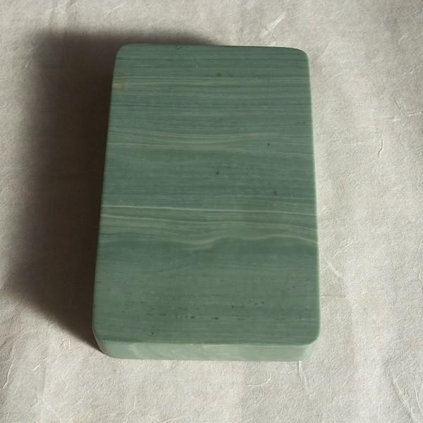硯 松花江緑石硯 109×69×18mm 約4吋 すずり 唐硯 書道用具 : 書道用品