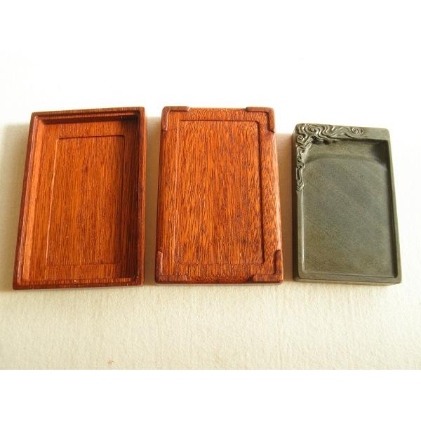 歙州硯 魚子紋硯 6インチ 行雲流水硯 すずり 歙硯 : 書道用品 緑風店