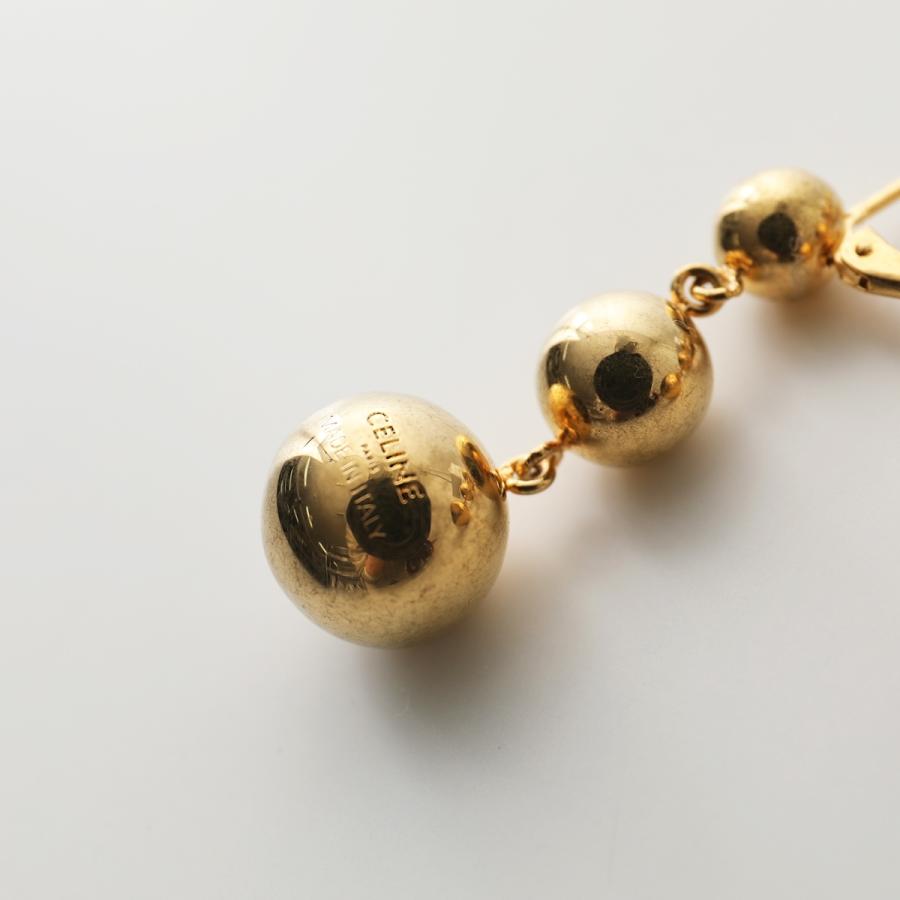 CELINE］セリーヌゴールド ドロップ型ピアス CELINE ドロップピアス
