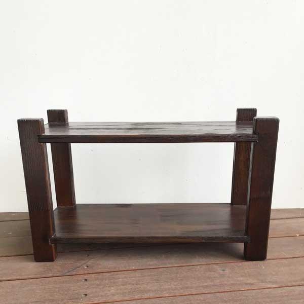 飾り棚 シェルフ 二段 2段 オープンラック アジアン 和モダン おしゃれ